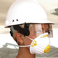 Face shield P1.1 type, helmet type: V-GARD with filter mask