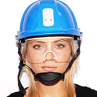 Face shield P1.2 type, helmet type: HO-01 Górnik z pasem podbródkowym