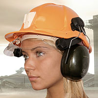 Face shield P2 type, helmet type: HO-01 Górnik with hearing protection